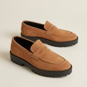 Chunky Suede Loafers - Tan