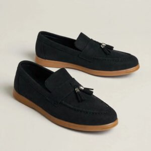 Tassel Suede Loafers – Black